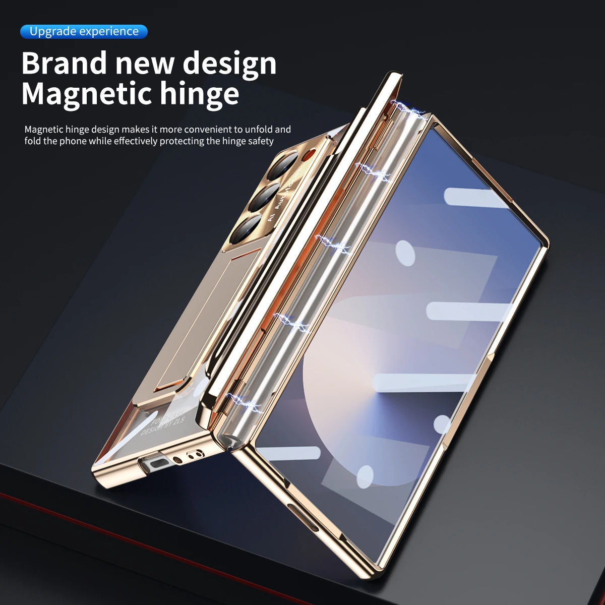 Luxury Transparent Magnetic Protective Case with Stand and S Pen Holder for Samsung Galaxy Z Fold 6