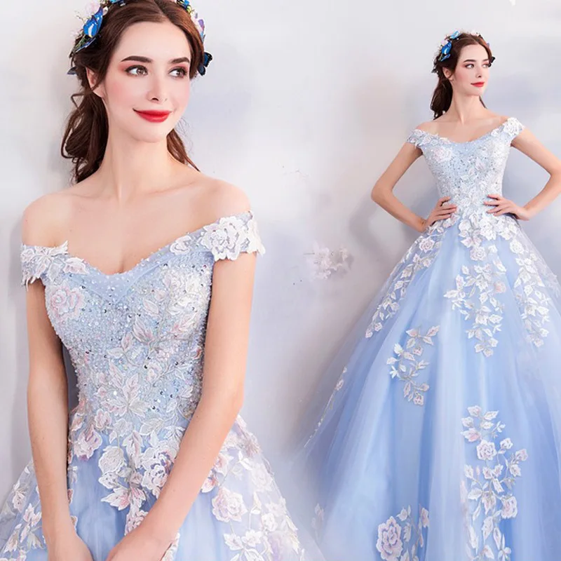

2024 New Elegant Quinceanera Dress For Women Off The Shoulder Lace Embroidery With Flower Princess Ball Gowns Vestido De 15 Anos
