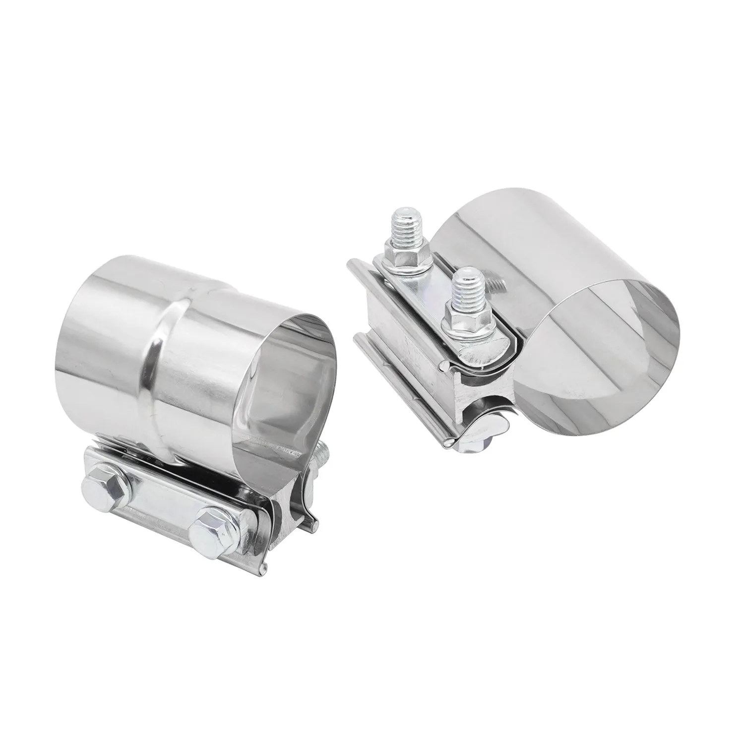 Morsetto per Tubo di Scarico, Giunto a Gomito 3 Pollici 76mm Morsetto di Scarico Connettore per Tubo di Scarico in Acciaio Inossidabile Doppio Morsetto Joiner Parti di Riparazione per Tubi Universa