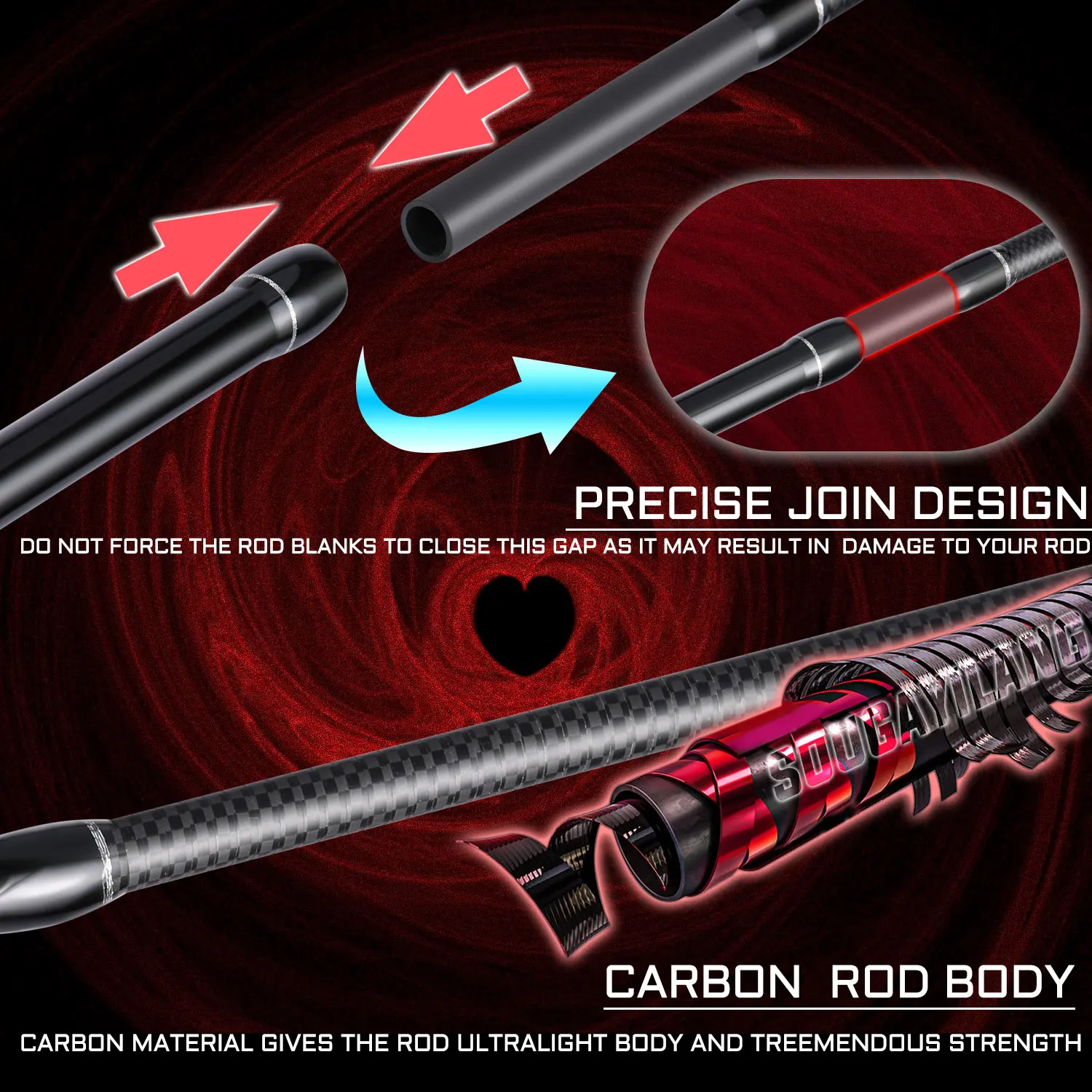 Fishing Rods Spinning/Casting Fishing Rod Power M Carbon Fiber Rod Pole 5/6 Sections Travel Fishing Pole Tackle