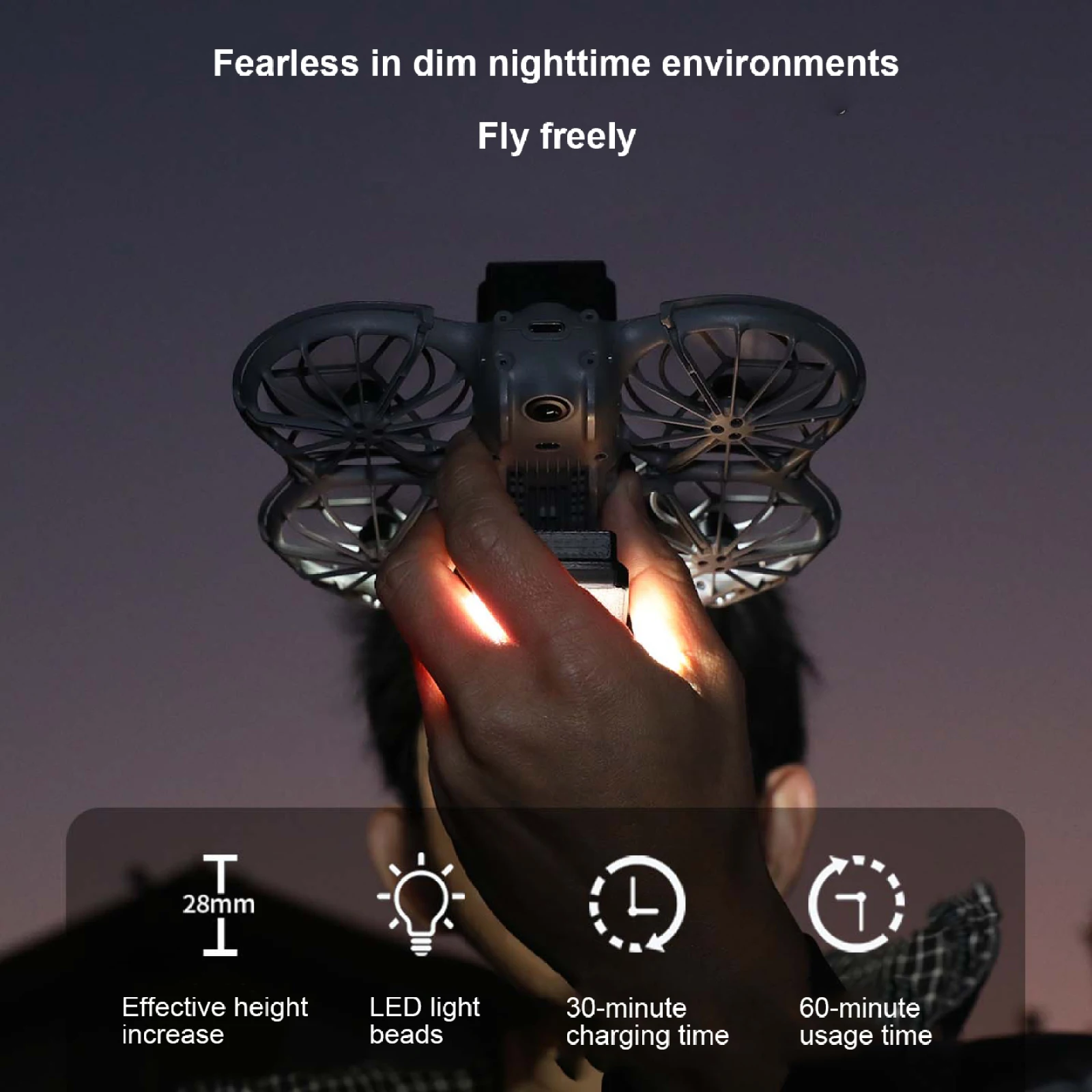 Feu de navigation LED rechargeable pour DJI Neo 2 - 3 modes
