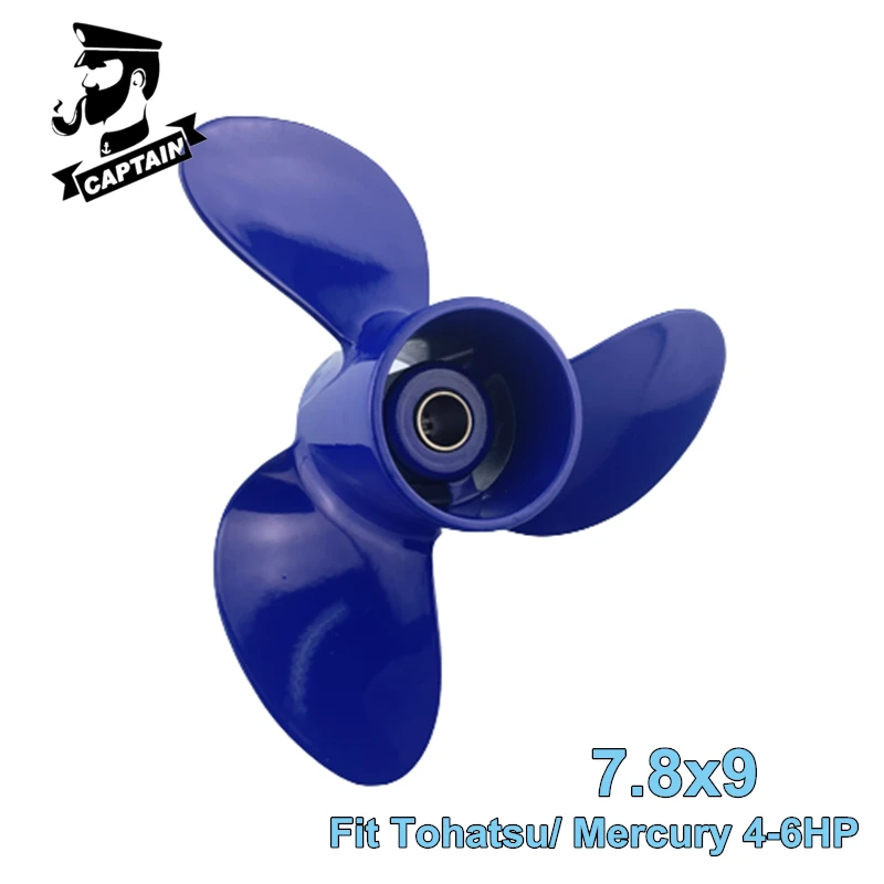 

Captain Aluminum Propeller 7.8x9 fit Tohatsu Mercury Outboard Motor 4hp 5hp 6hp Marine Boat Propeller 3 blades 12 Teeth Splines