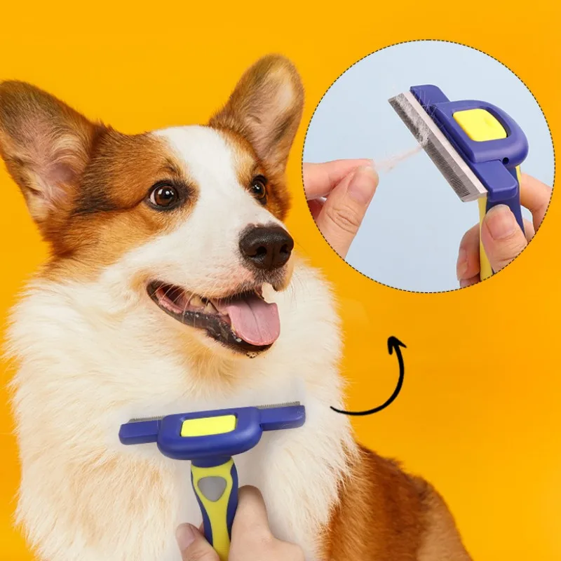 분리형 개 빗 나이프, 개 털 제거, 반려동물 그루밍 나이프 빗, 개 털 매듭 개방, 개 브러시 빗, 반려동물 액세서리
