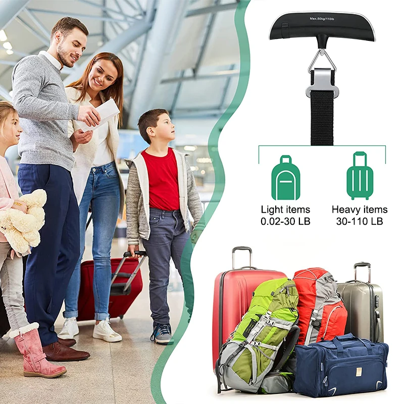 Digital Luggage Scale Hanging Baggage Scale With Backlit Lcd - Temu