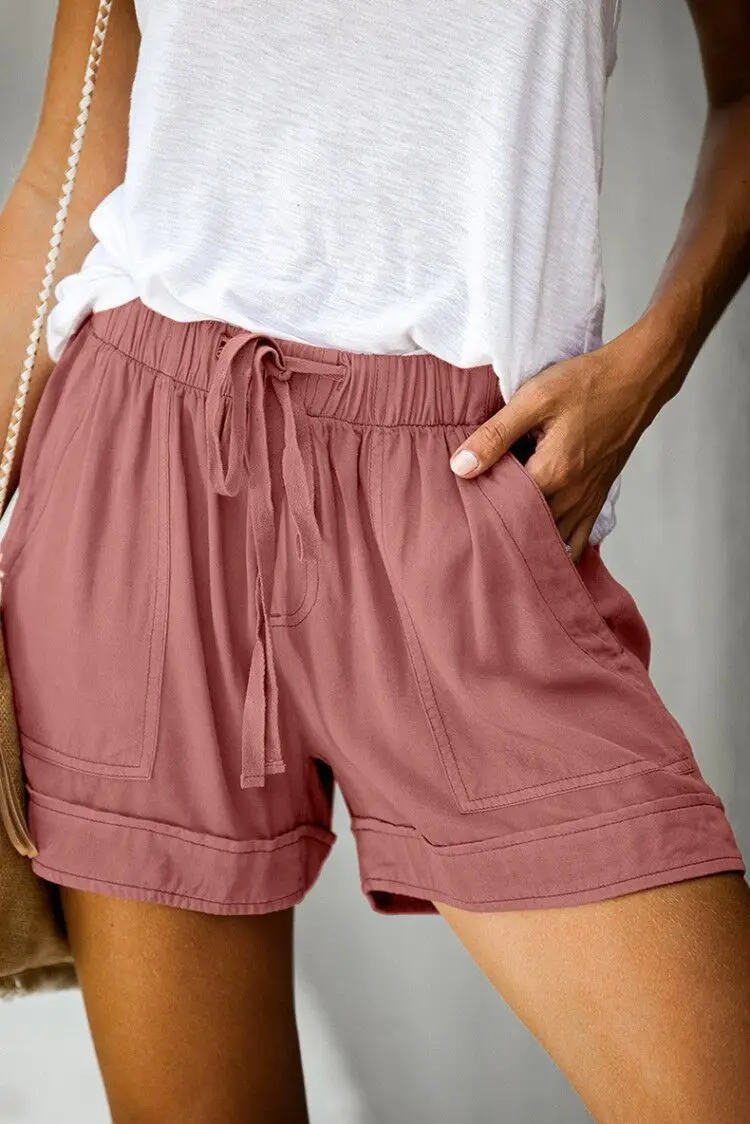 Sommer Neue Bequeme Casual Pendeln Seide Shorts frauen Europäischen Hohe Taille Spitze Lose Breite Bein Hosen – Detail 14