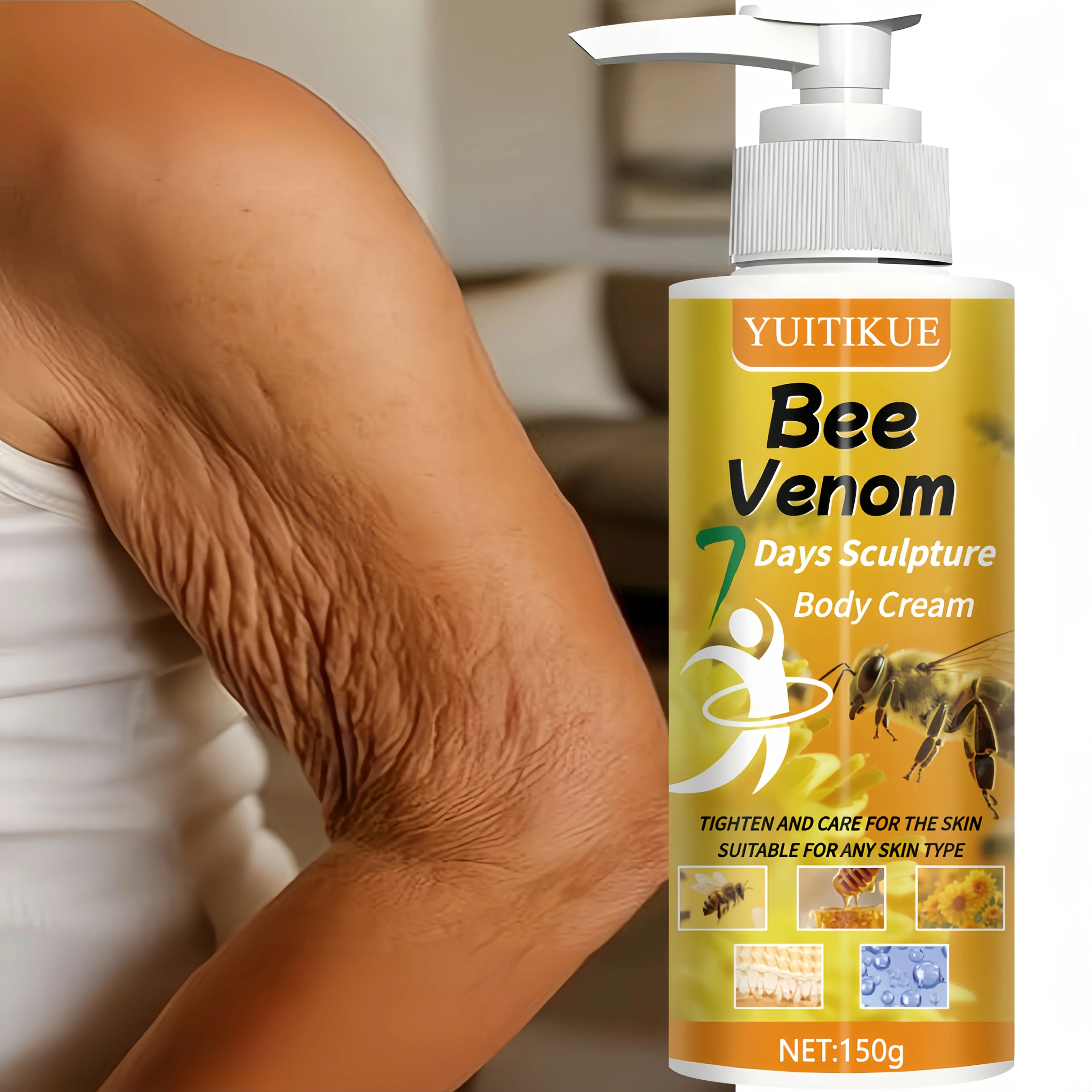 Bee Venom 7-Day Body Shaping Lotion, firms and lifts, deeply moisturizes, suitable for all skin types