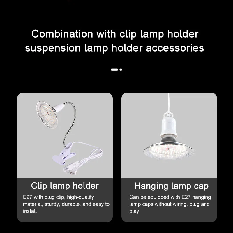 18W LED Grow Light E27 Lamp Head Full Band Full Spectrum Plant Supplementary Flower