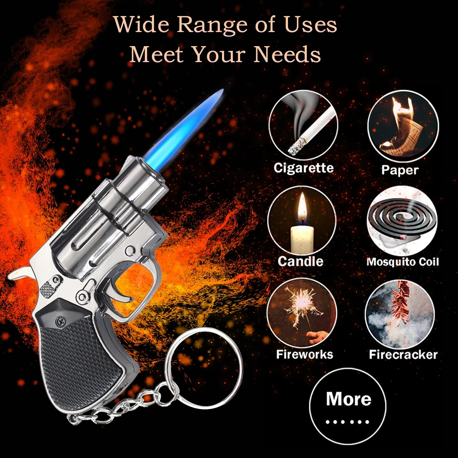 Cool Windproof Jet Flame Torch Lighter Unique With Keychain Adjustable Flame Butane Lighters for Gifts (Gas Not Included) bbq lighter butane gas lighter cigarette lighter