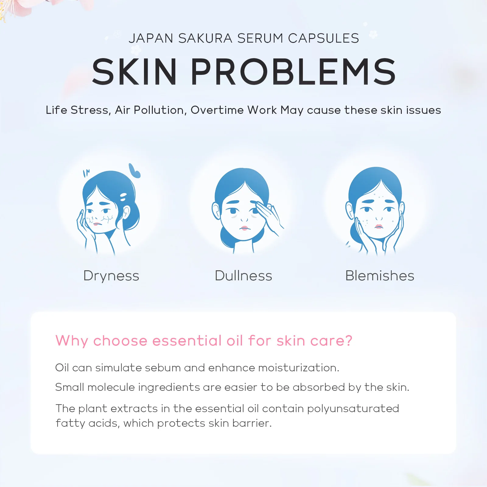 Sakura Capsule Facial Brightening Essence Hydrating, Moisturizing, Nourishing, Anti-Wrinkle Vitamin E Skin Care Products