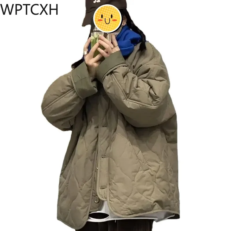 

Новинка 2024, Женская куртка оверсайз, корейская мода, уличная одежда, теплые легкие стеганые куртки, винтажная Повседневная зимняя стеганая верхняя одежда