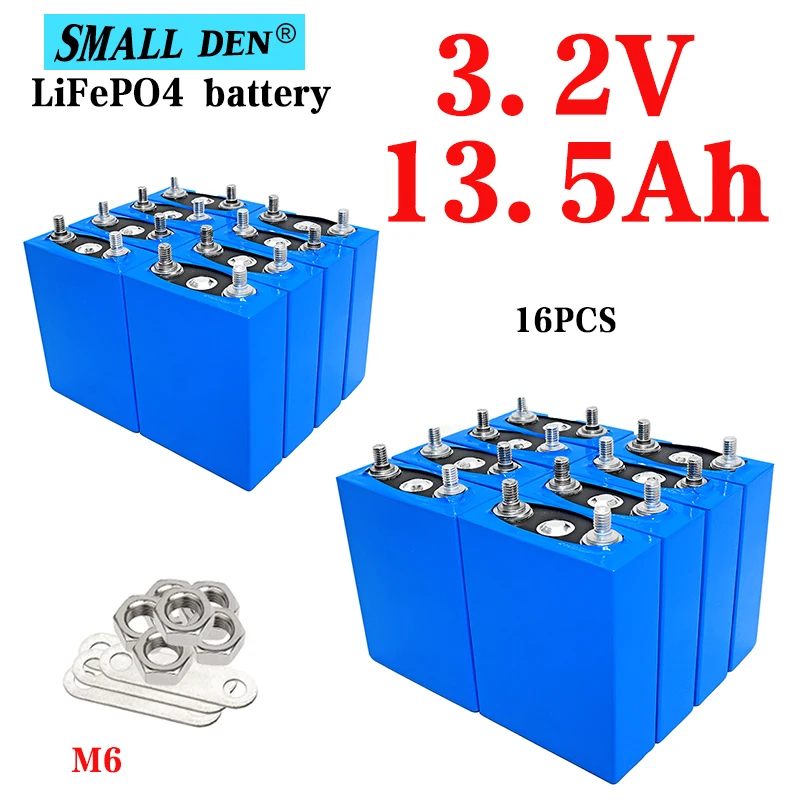 16PCS 3.2V 13.5Ah lifepo4 battery diy 12V 4S 36V pack motorcycle electric vehicle solar inverter add pillar connection | Электроника