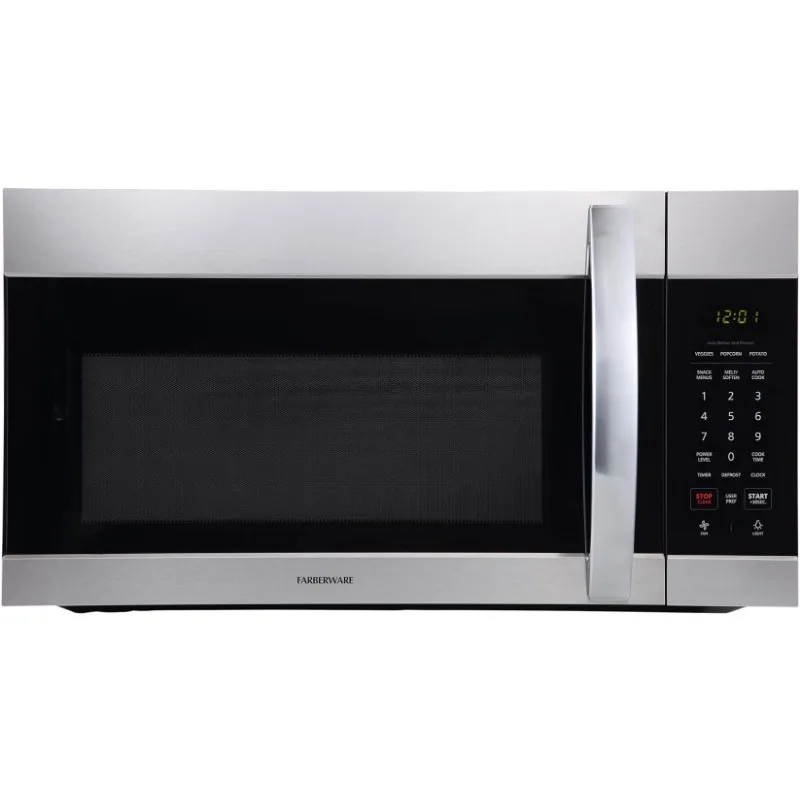 

Farberware Over-the-Range Microwave Oven, 1.7 Cu. Ft. - 1000W - Auto Reheat, Multi-Stage Cooking, Child Safety Lock, LED Display