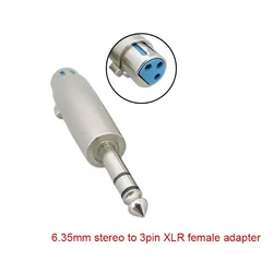 XLR Male to 1/4 Inch Mono Female Audio Cable Adapter (F to 6.35 stereo)