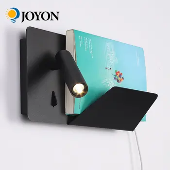 LED 벽 램프, 침대 머리맡 헤드보드, 침대 독서용 벽 램프, Usb 무선 충전기, 벽 조명, 스위치 및 선반 포함
