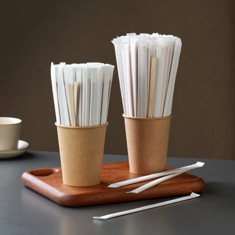 Disposable Milk Powder Mixing Stick with Wooden Long Handle Independently Packaged Mixing Stick