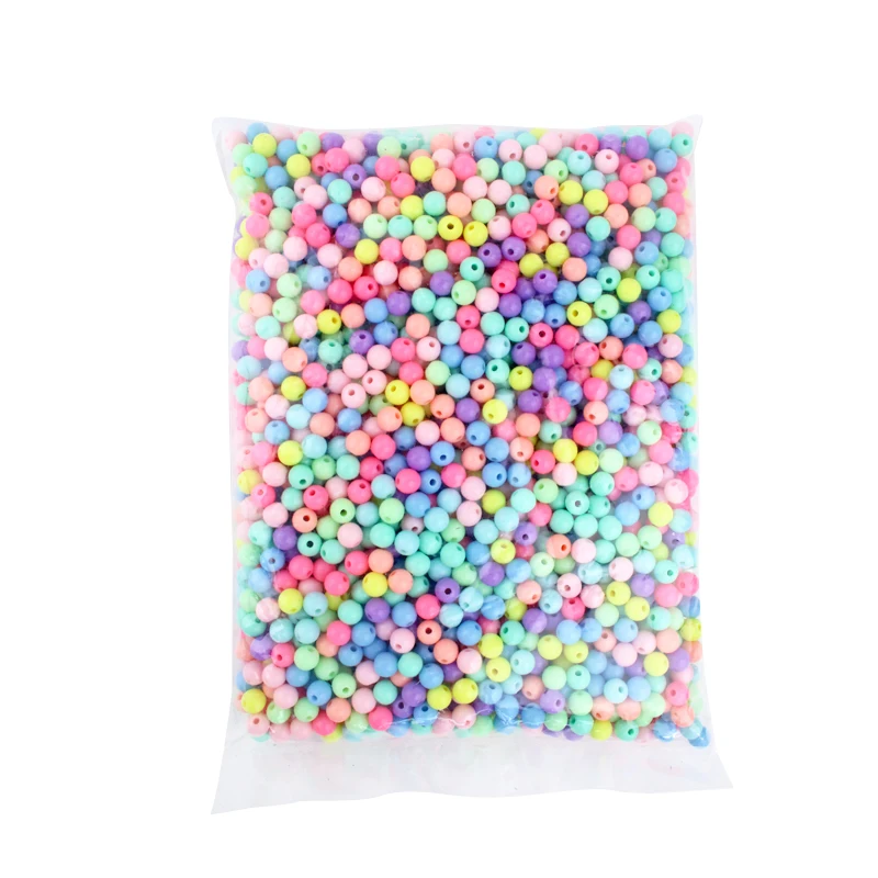 Loose Balls 500g Candy Color Acrylic Round Beads 6mm 8mm 10mm 12mm 14mm 16mm 20mm Spacer beads for needlework & Jewelry Making plastic beads acrylic craft beads acrylic beads