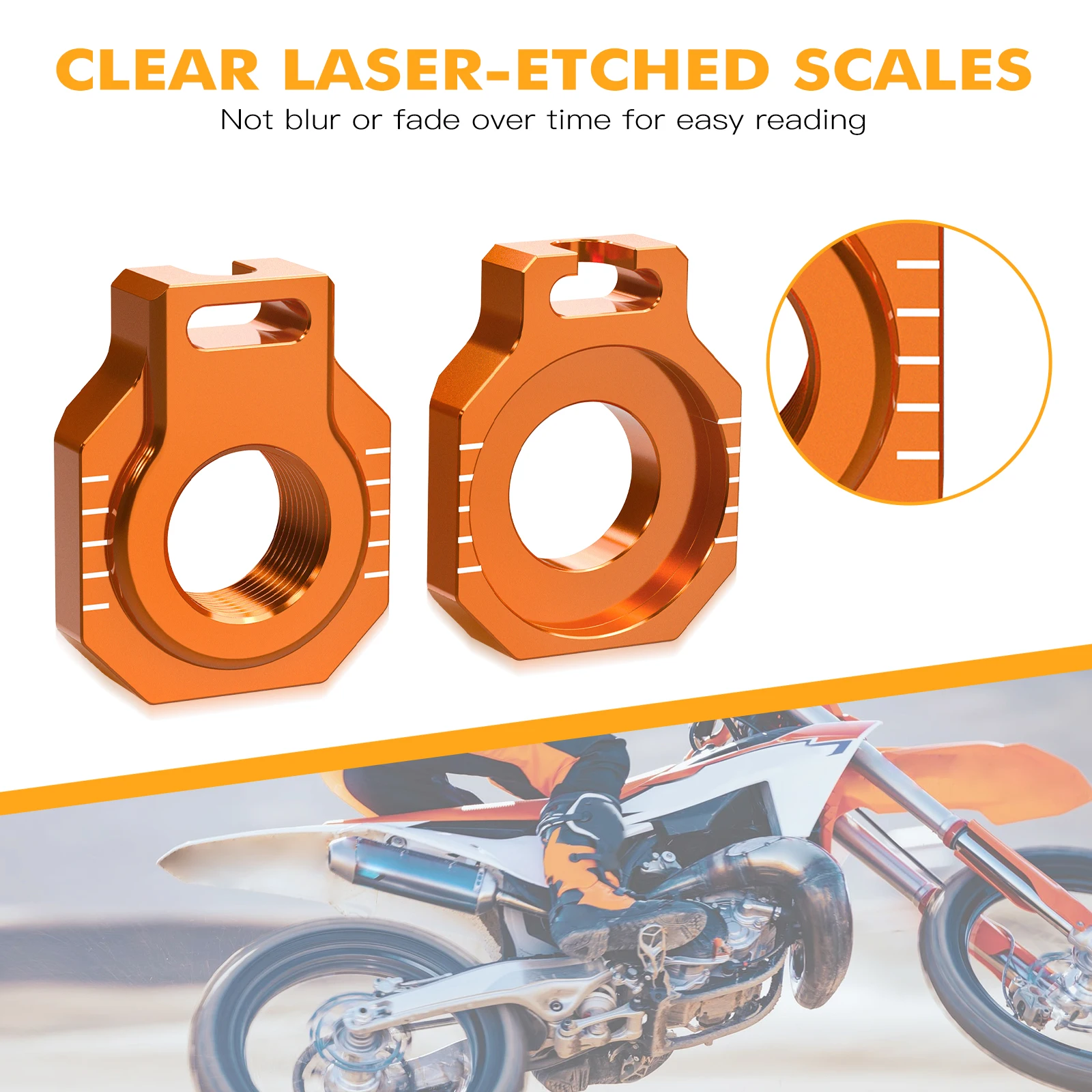Für KTM EXC 300 EXCF 350 XCW 300 2024-2026 SX 125 SXF 250 SXF 450 2023-2026 M22xP1.5 Hinterachsmutter & Kettenspanner Achsblock – Detail 6