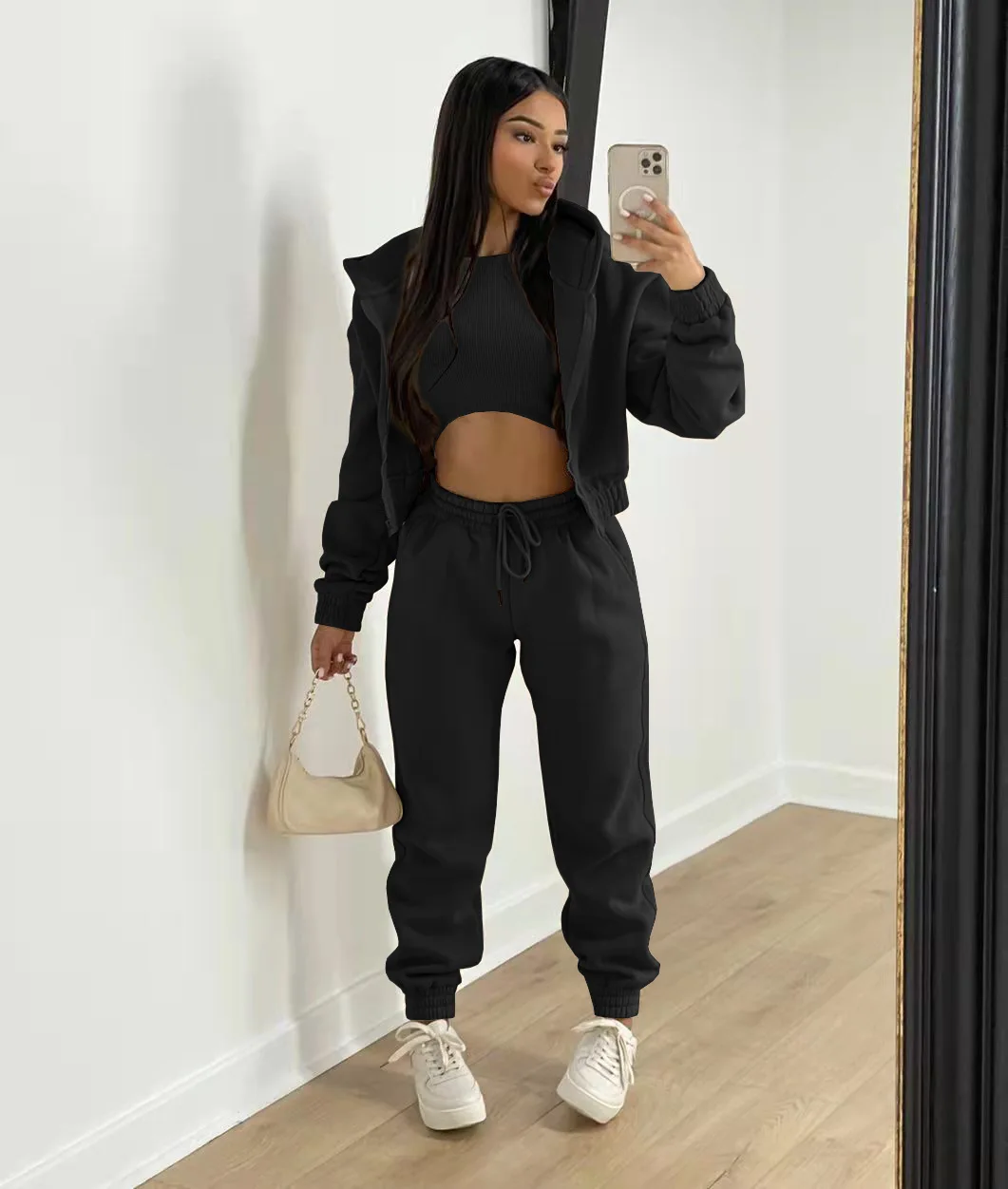 Sweatpants Hoodie Set Women | Women Jogger Sweatpants Set | Jogger Sweat  Suits Women - Pant Sets - Aliexpress