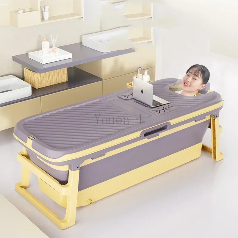 

Portable Folding Bathtub Adult Baby Swimming Bath Barrel Bathtub Lid Cover Pillow Banheira Dobravel Adulta Household Bathtub