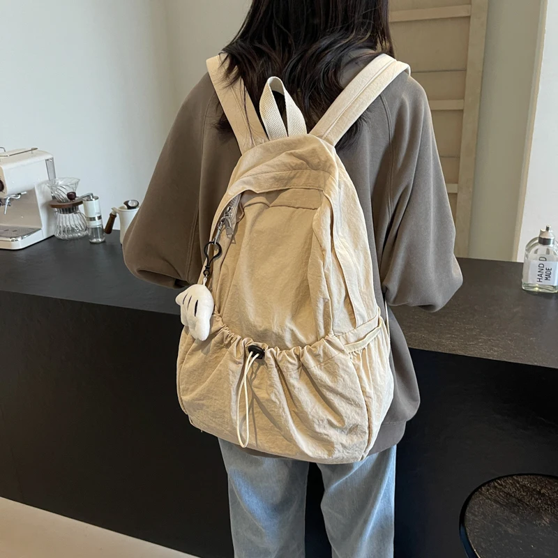 New Soft Nylon Cloth Bag Leisure Time Simplicity Schoolbag High-capacity Ultra Light Travel Motion Anti Splashing Water Knapsack 3