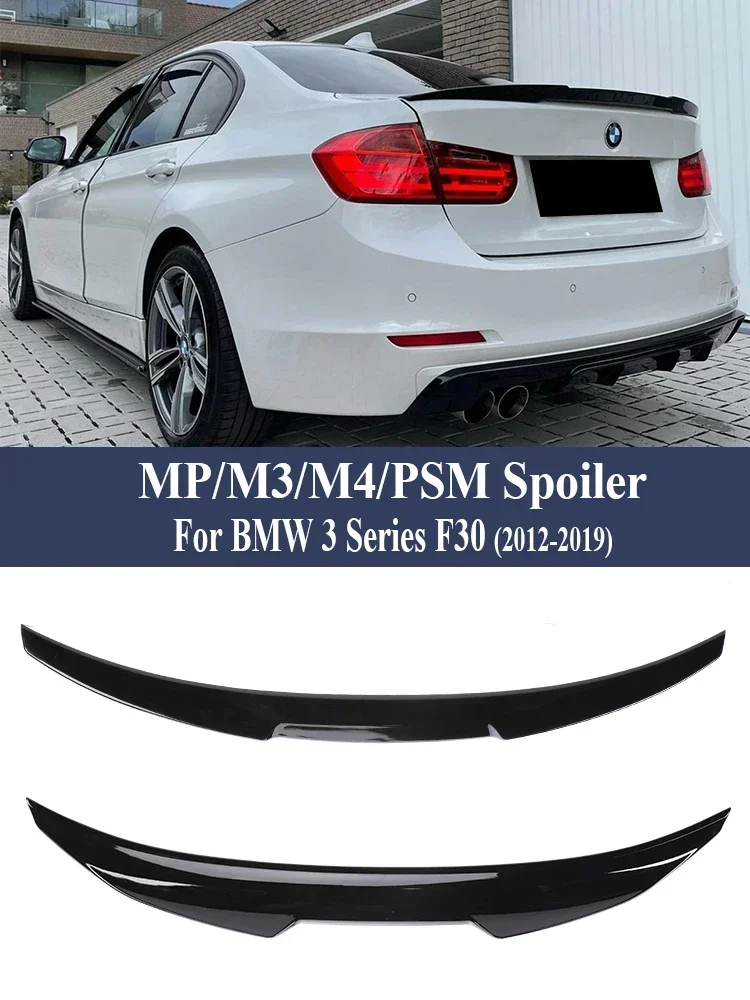 Kit de alerón de techo estilo MP M4 PSM para parachoques trasero de fibra de carbono para BMW Serie 3 F30 F31 F35 2012-2019 negro brillante