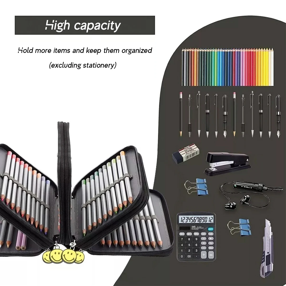 Four-layer pen bag 72 color pen curtain sketch brush color pencil bag painting art student porous stationery box pencil cases,stationery box