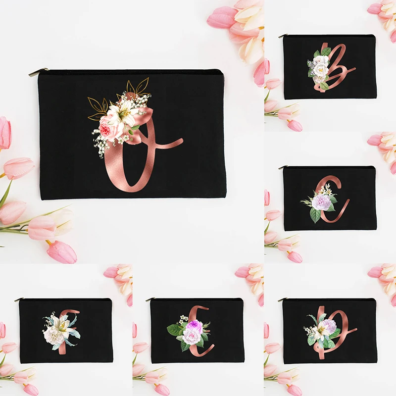 

Black Simulation Three-dimensional Letter Printing Women's Makeup Bag Children Stationery Bag Organizer Lipstick Storage Pocket