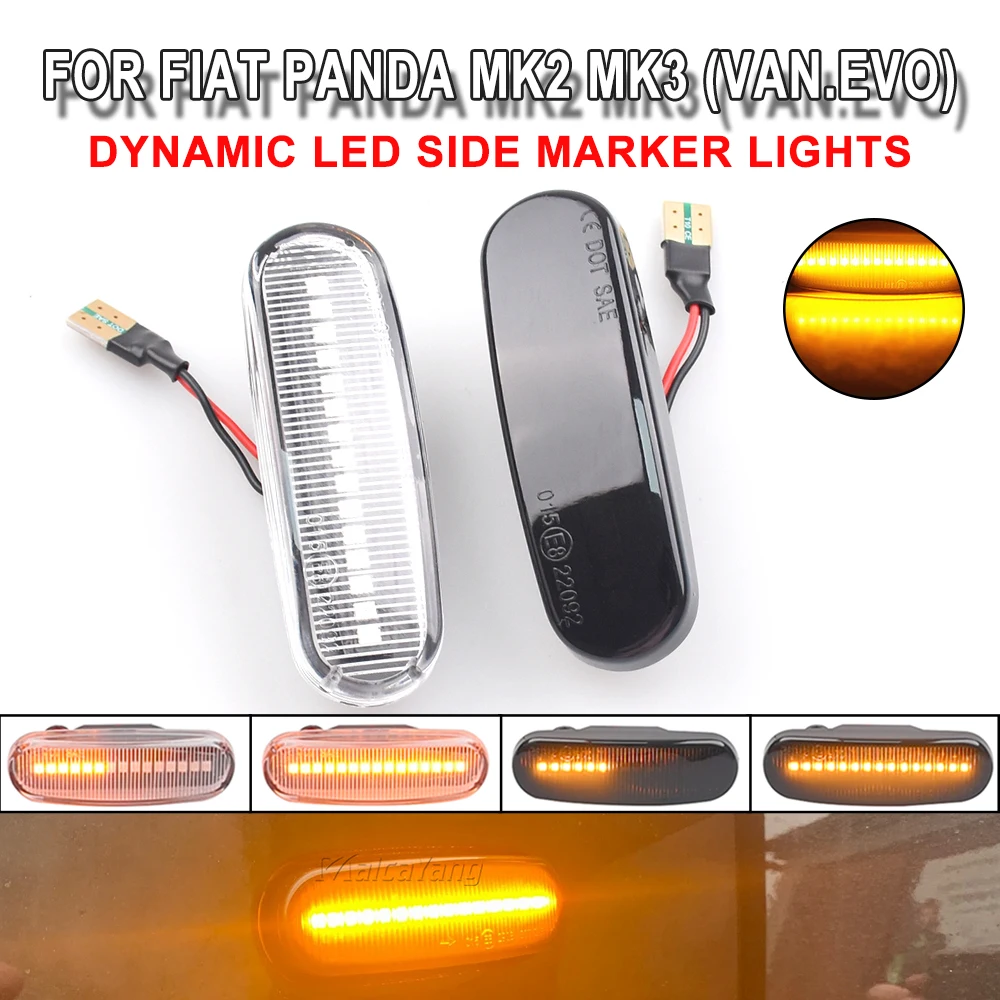 2Pcs Dynamic LED Turn Signal Side Marker car light Repeater Lamp For