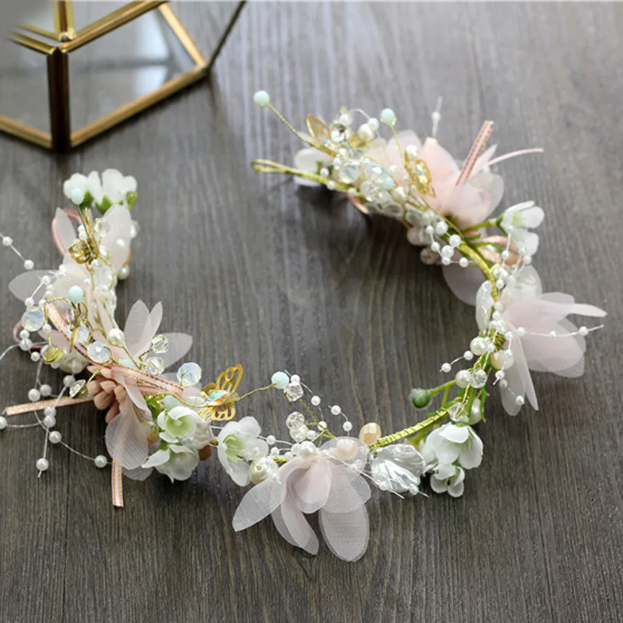 Forest Fairy Style Delicate Children's Day Wreath Kids Girl Daughter's Birthday New Year Gift Favors Wedding Headdress kids wreath headdress