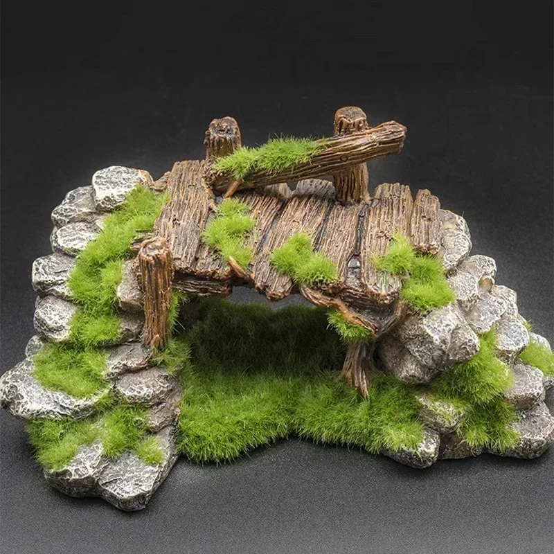 Creative Moss Rockery Shape Fish Tank Ornaments Decoration Landscaping Resin Rockery Aquarium Resin Home Craft Ornaments fish tank ornaments fish tank decorations aquarium ornaments mini landscape ornaments