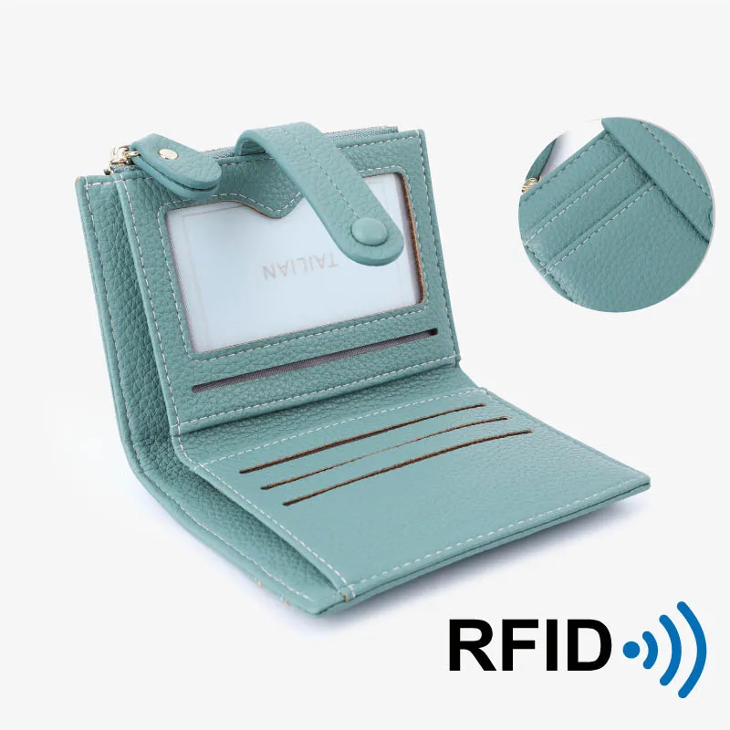 Asulike 여성용 접이식 디자인 지갑, 편리한 멀티 카드 위치, 레이디 지갑, RFID 보호 대용량 카드홀더