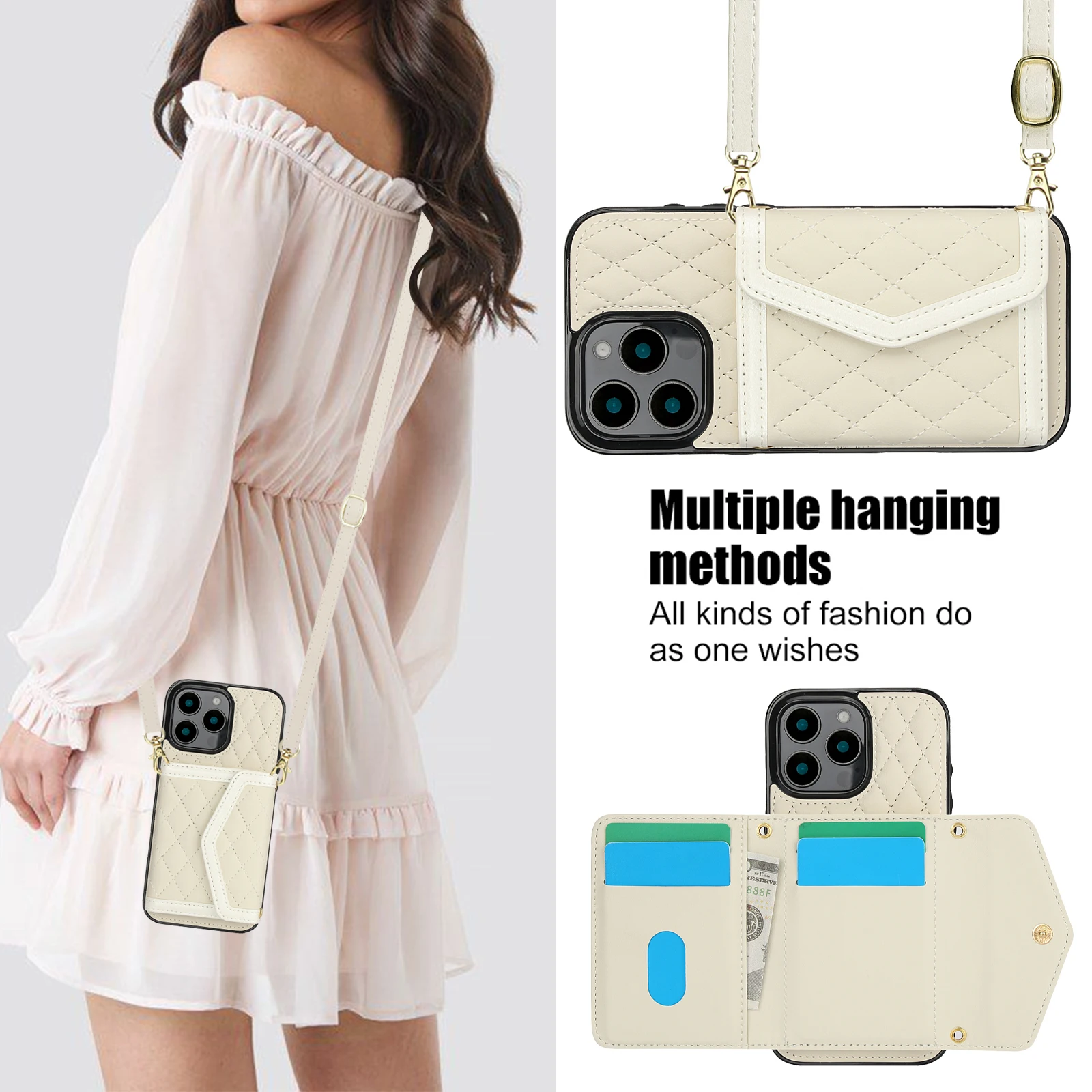 RFID Blocking PU Leather Crossbody Wallet Case and Card Holder