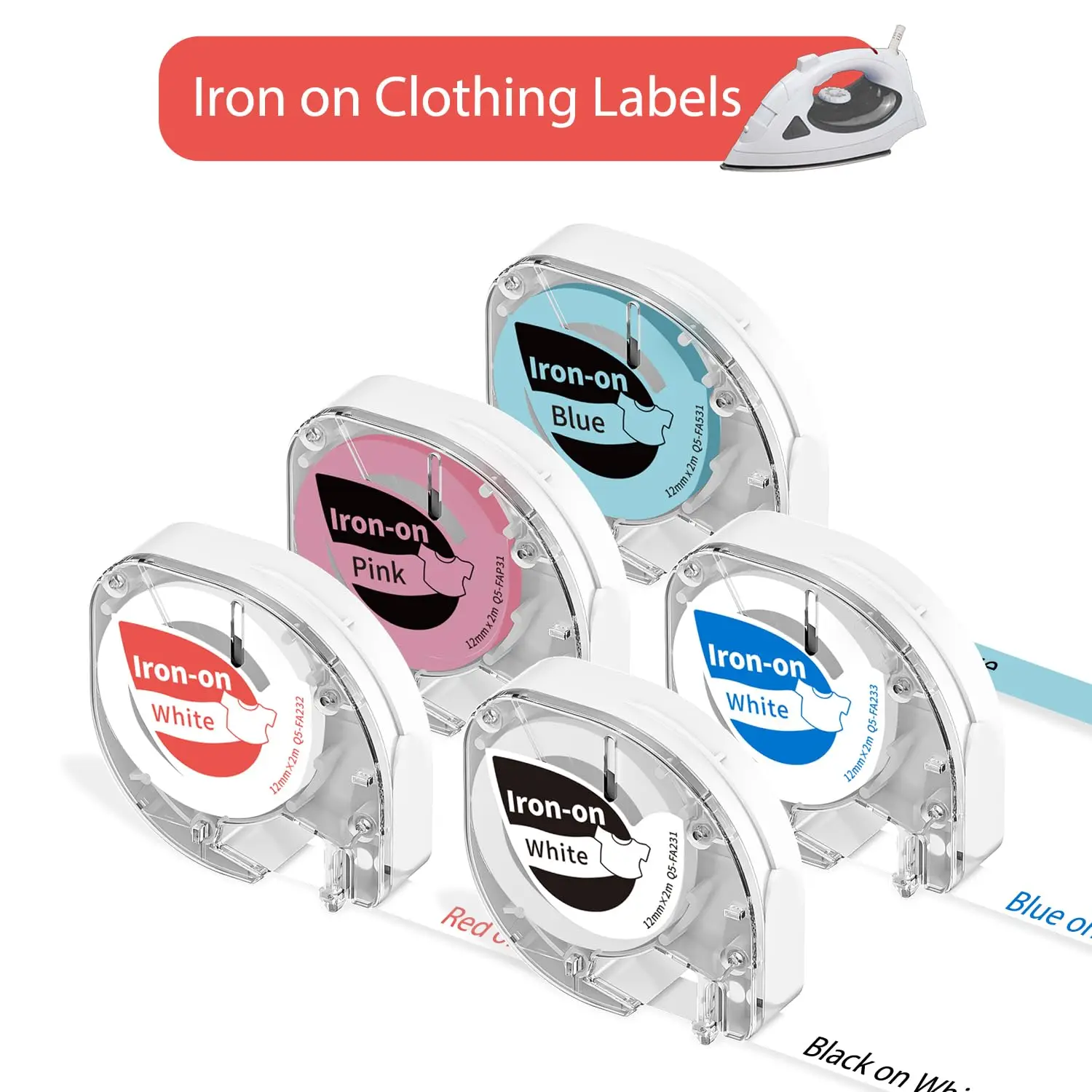 

Phomemo Fabric Iron-on Thermal Label Tapes 12mmx2m Compatible with Phomemo P12 DYMO LetraTag 200B LT-100H, LT-100H Plus Printer