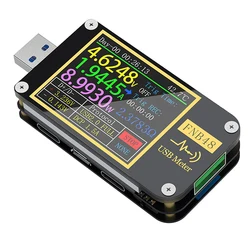 Voltmètre USB FNIRSI FNB48, sortie de courant, tension de déclenchement PD, testeur de capacité de batterie, multimètre Compatible Bluetooth, 3.0 