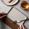 Stainless Steel Leather Storage Tray French Elegant Brown Desktop Key Jewelry Storage Tray Aromatherapy Storager Organizer 4