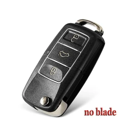 Enhanced Flip Key Remote Shell for VW and Skoda Vehicles - No Blade Included (Original Silver Key)