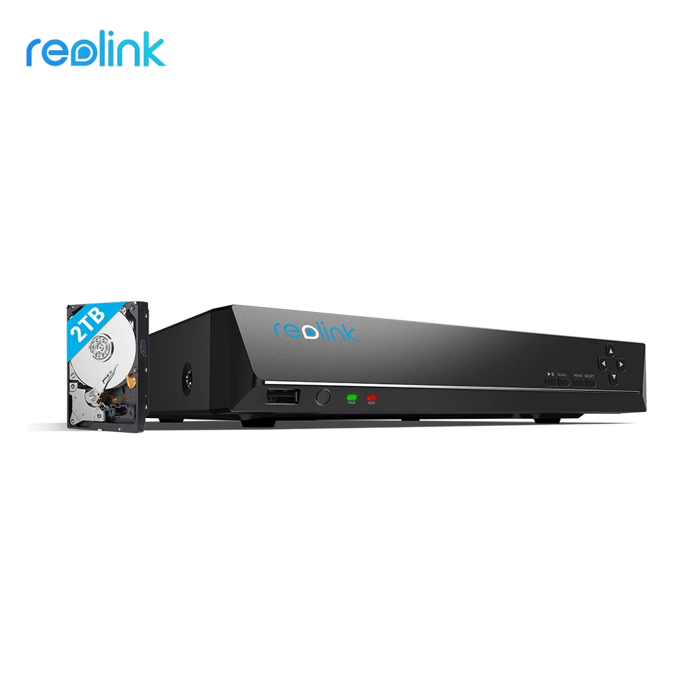 Reolink 8Ch Rln8-410 Poe Nvr Sistema Di Telecamere Di Sicurezza Hdd Da 2Tb Per Reolink 4Mp 5Mp 4K 12Mp Telecamere Ip 24/7 Videoregistratore Netto H.26