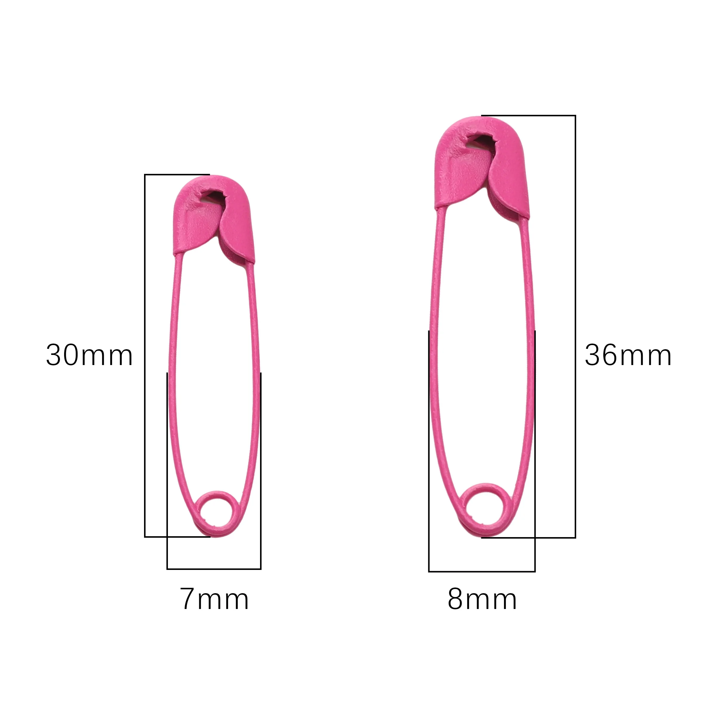 20 개/갑 다채로운 안전 핀 30mm 36mm 철 금속 안전 핀 의류 브로치 수공예품 만들기 DIY 봉제 액세서리