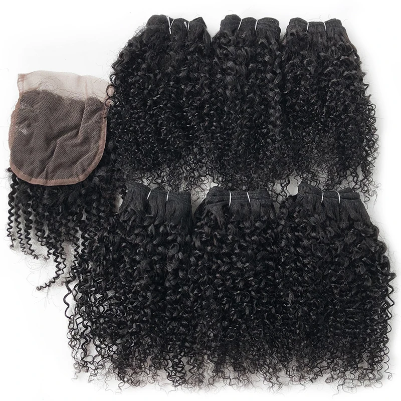Jerry Curl Hair Bundles With Closure 1B/27/30/99J Human Hair Bundles With Closure For Women Curly human hair extensions human hair bundles human hair weave