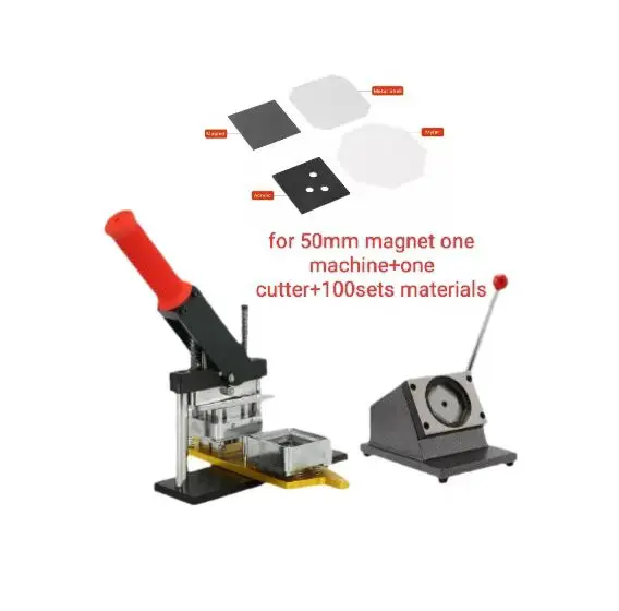 Square Fridge Magnet Making Machine Kit One Machine+Cutter+100pcs materials set