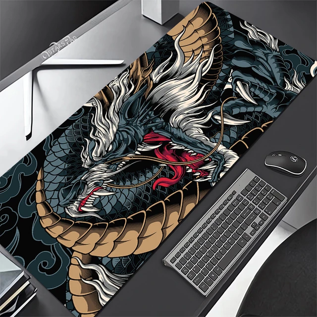 Grand Tapis De Souris Dragon Japonais, Cool, Bord De Verrouillage