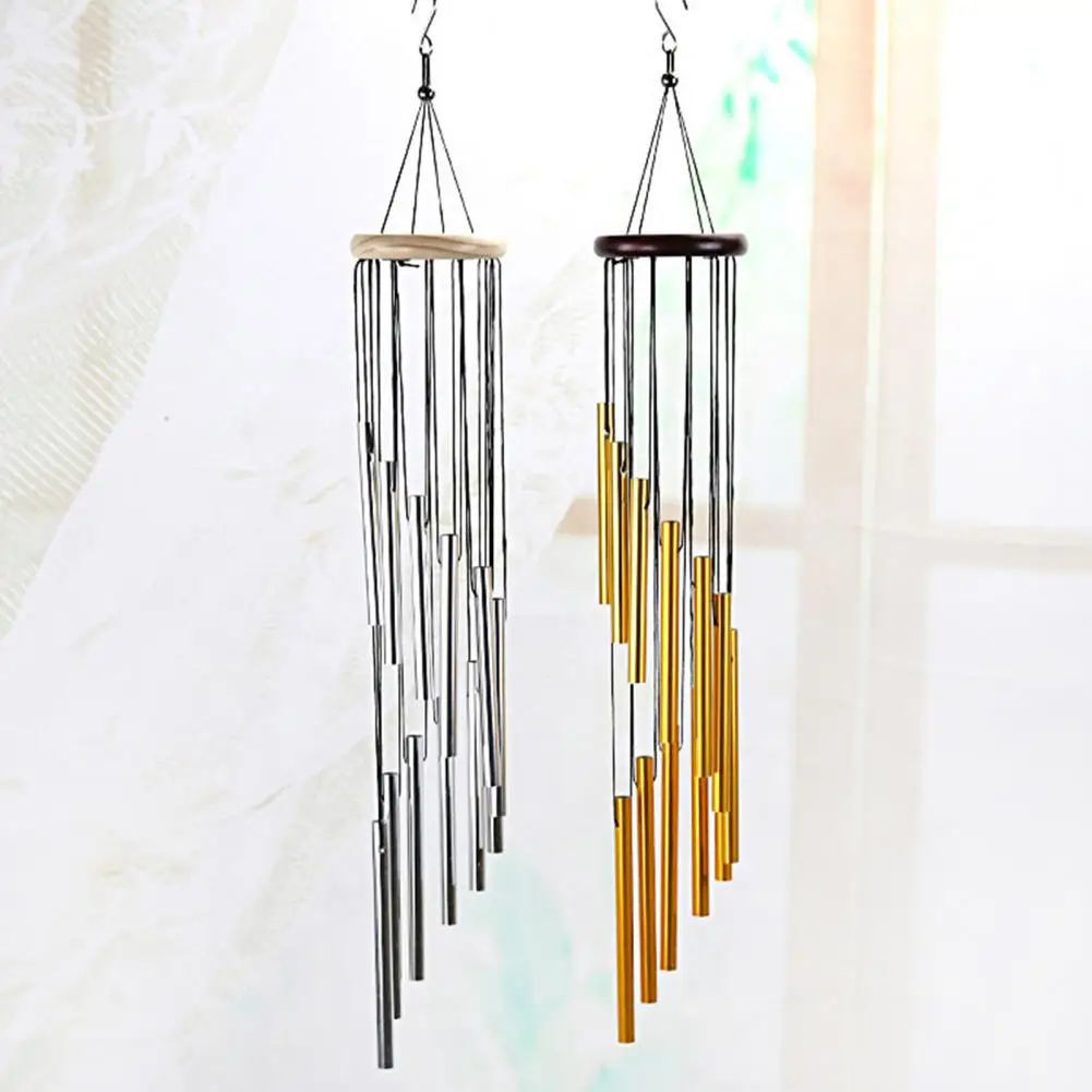 Unique Wind Chime Exquisite Eye-catching Hanging Windbell Crisp Sound Decorative 12 Aluminum Tubes Hanging Ornament Home Decor wind bell,wind chimes,wind chime