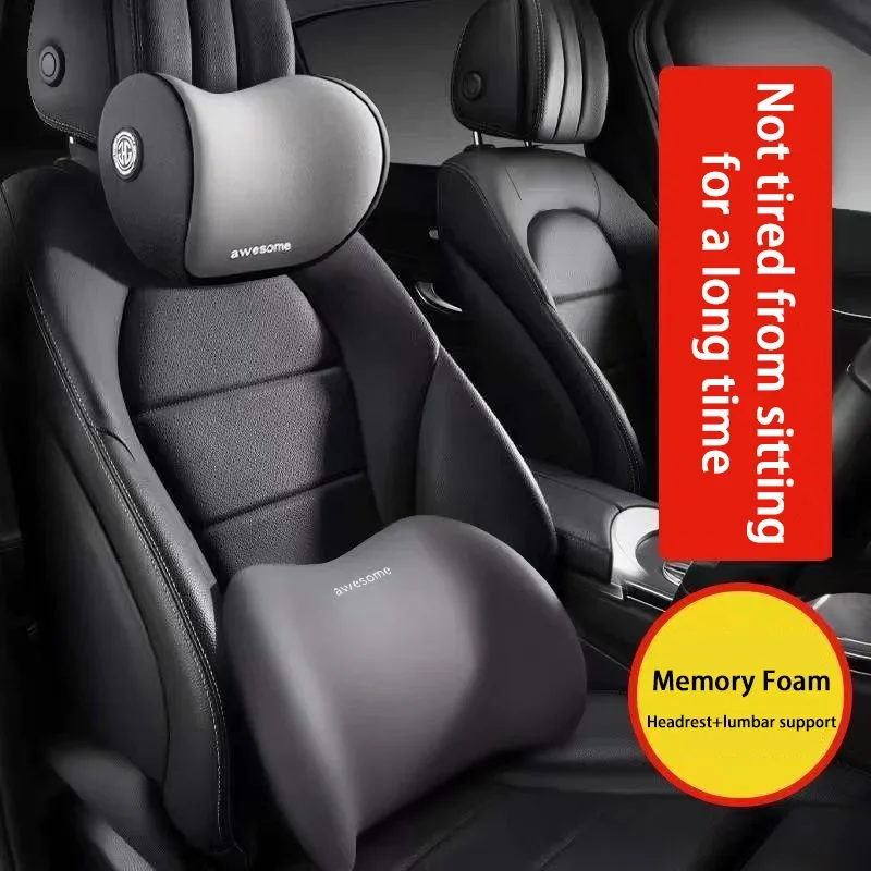 Car Headrest Car Neck Pillow Waist Cushion Driver Seat Backrest Cushion Driving Lumbar Support Waist Support Amagi car pillow
