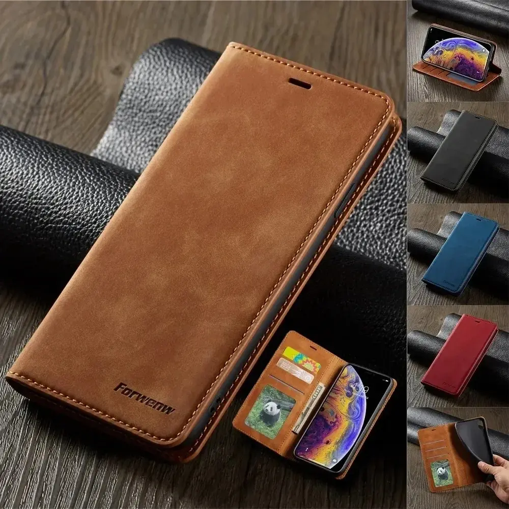 Luxurious Thin Suede Leather Wallet Case with Strong Magnetic Closure