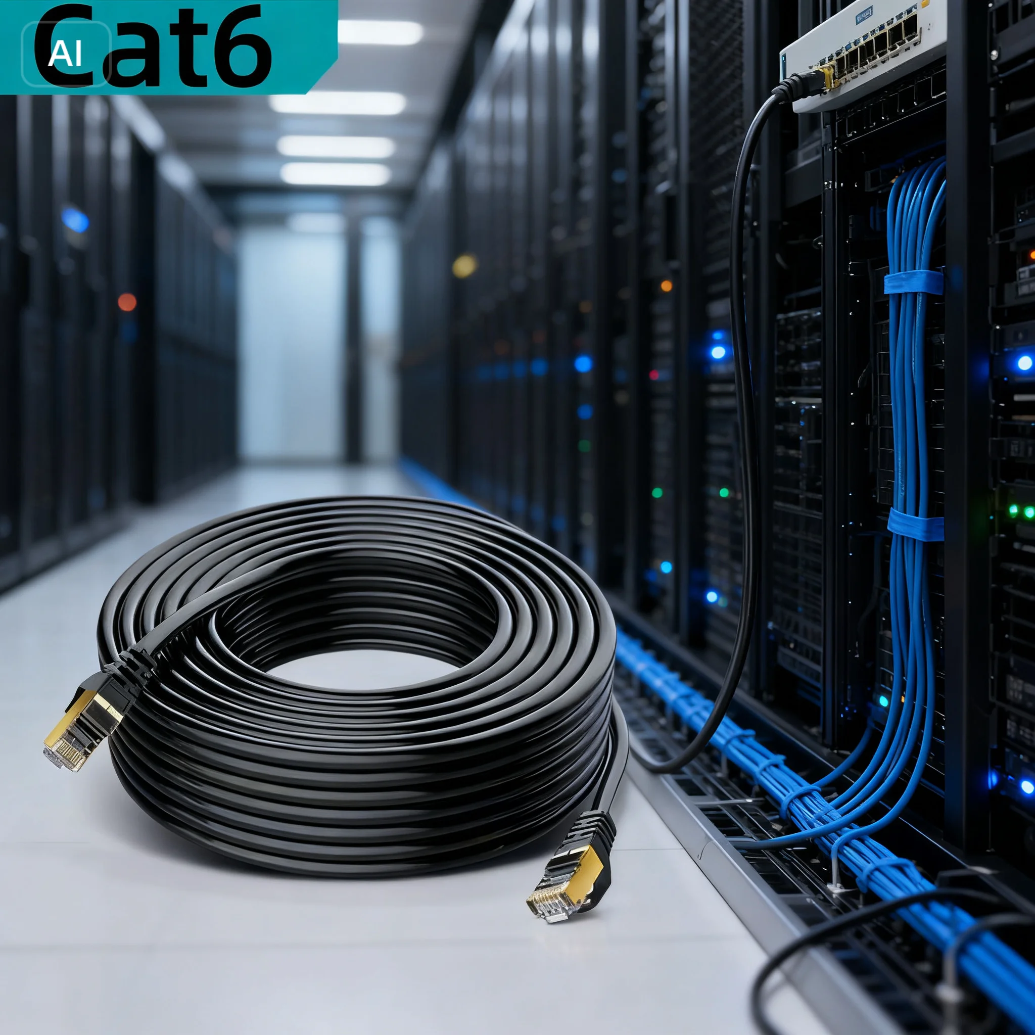 40Gbps Cat6 이더넷 케이블 RJ 45 10 15 20 미터 Cat 6 2000MHz 고속 인터넷 플랫 네트워크 케이블 화이트 8m 5m 3m 2m 1m RJ45