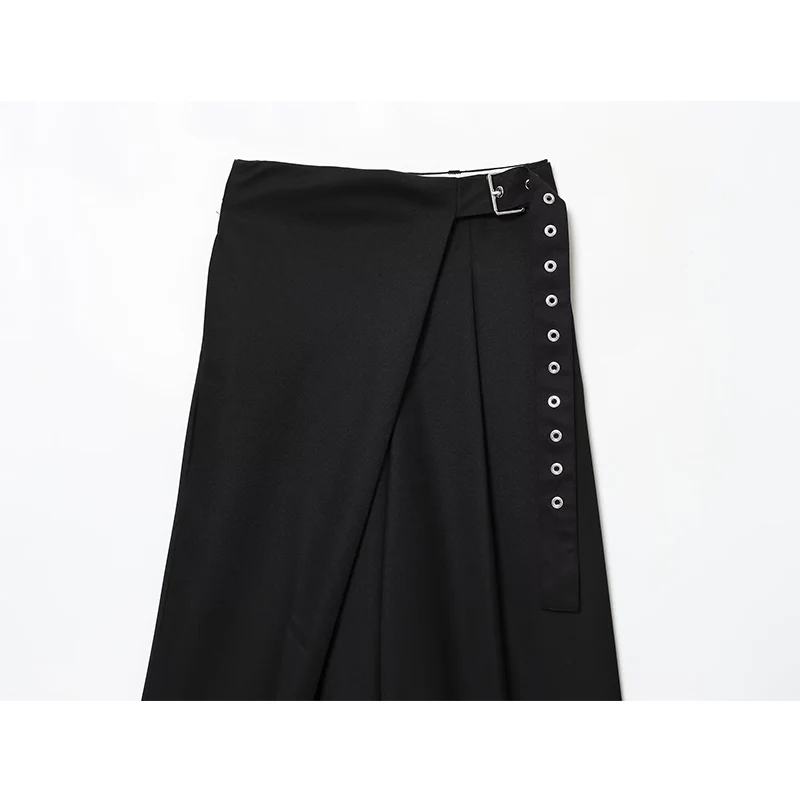 Women's Casual Wrap Belted Long Pants High Waist Straight Leg Commute Trousers Autumn 2025 New Women Chic Pants