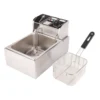 Electric Deep Fryer Professional Adjustable Temperature Stainless Steel Deep Fryer with Lid Basket for Commercial Use 6L 4