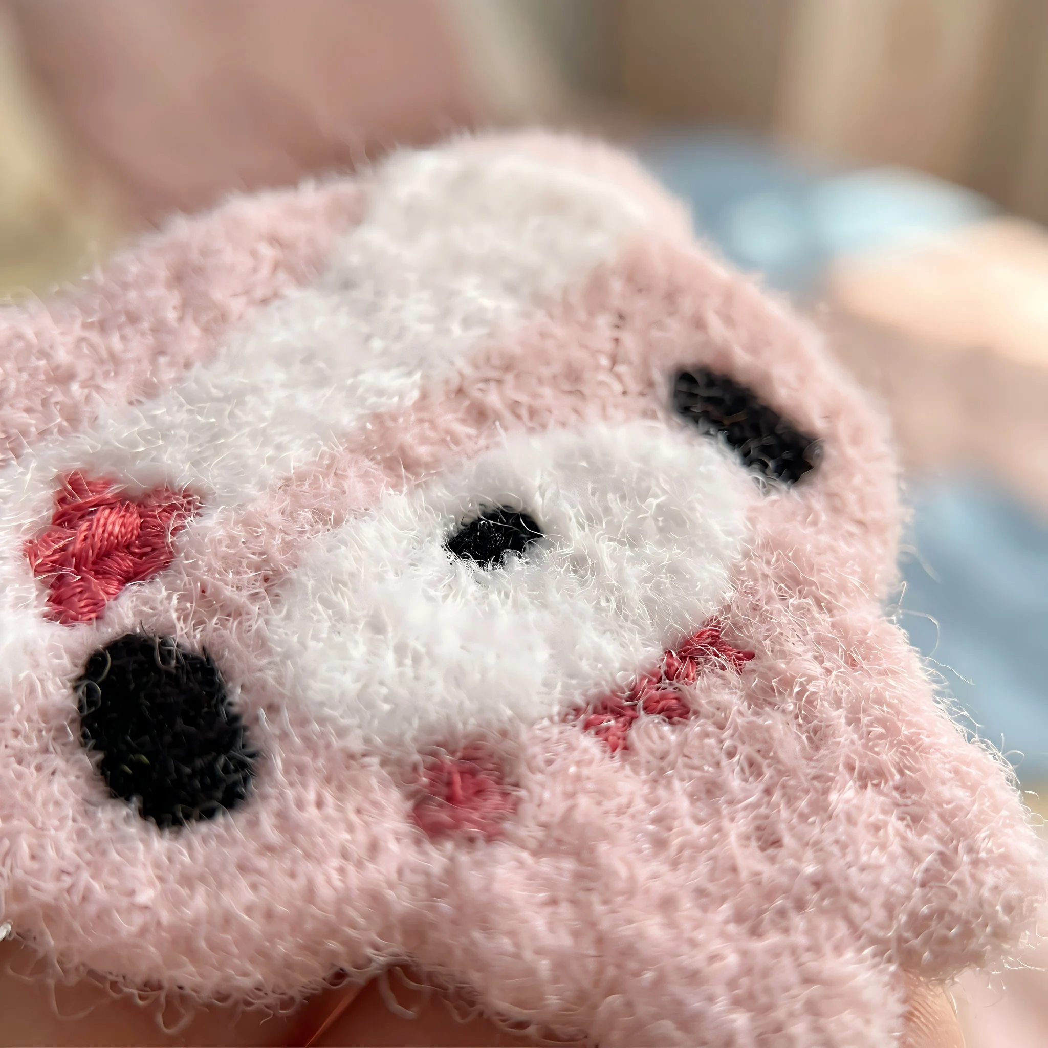 귀여운 봉제 곰 헤어 스티커, 카와이 핑크 곰 패브릭 헤어 클립, 소녀들을 위한 셀프 접착식 헤어 장식