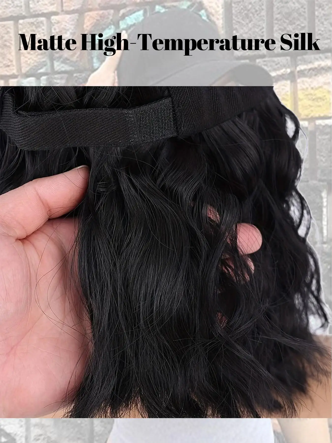 Synthetic Curly Wave Hair Wig with Baseball Cap for Women