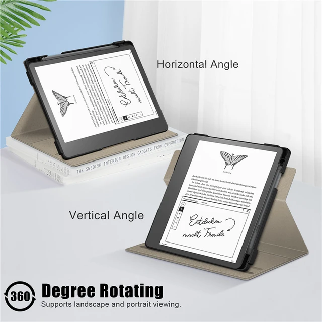 For Kindle Scribe Case with Pen Holder 360 Degree Rotation Multi-angle Stand Tablet Cover for Funda Kindle Scribe 2022 Case 10.2 - Vimarsana News